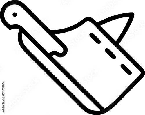 chopping board vector outline icon on white or transparent background	