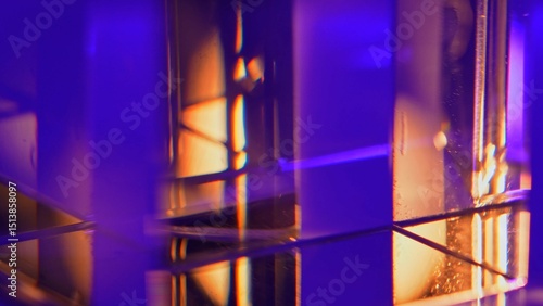 Canvas Print Abstract Prism with Vibrant Pink and Blue lights