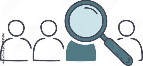 Magnifying Glass Human Resources Analysis Icon