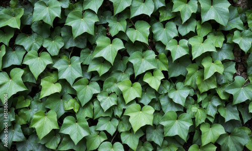 English Ivy (Hedera helix) Evergreen vine with glossy, green leaves in various shapes, often grown as a trailing plant in