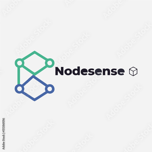 Blockchain Network Logo – Node Connection Icon for Decentralized Tech Startup