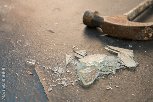 hammer and glass