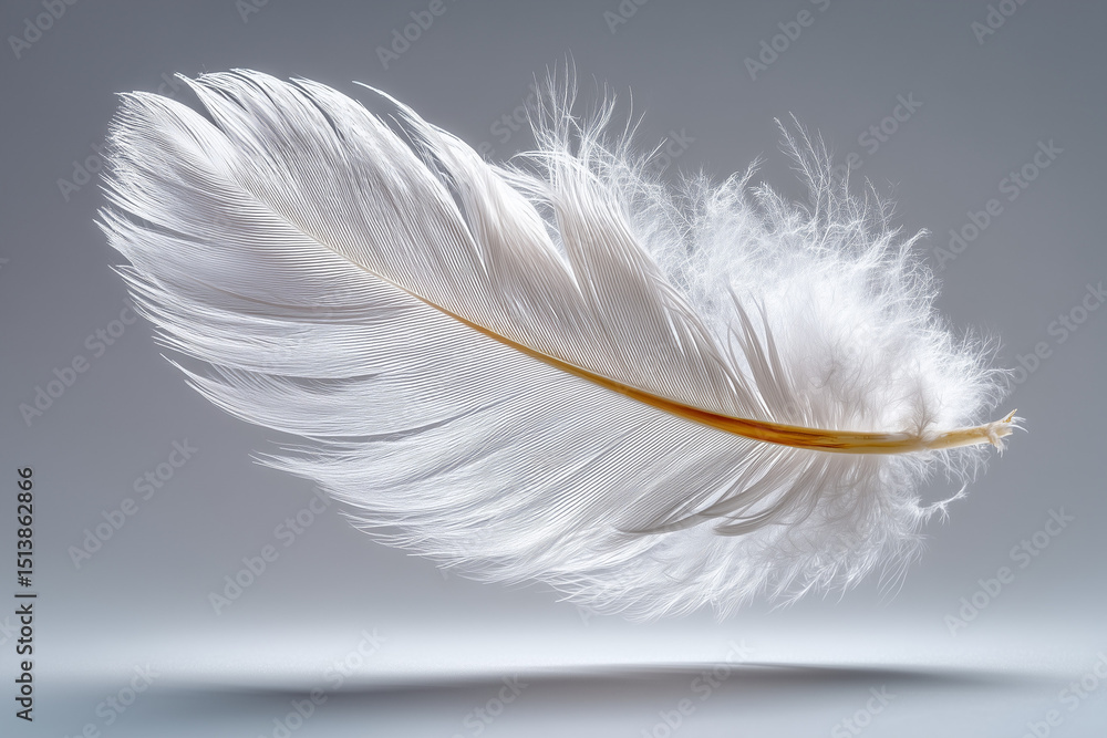 Obraz premium white feather isolated on black