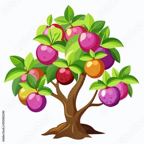 vector illustration of apple tree