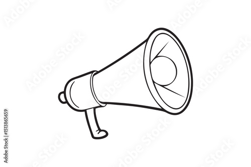 Megaphone silhouette on white background (02)