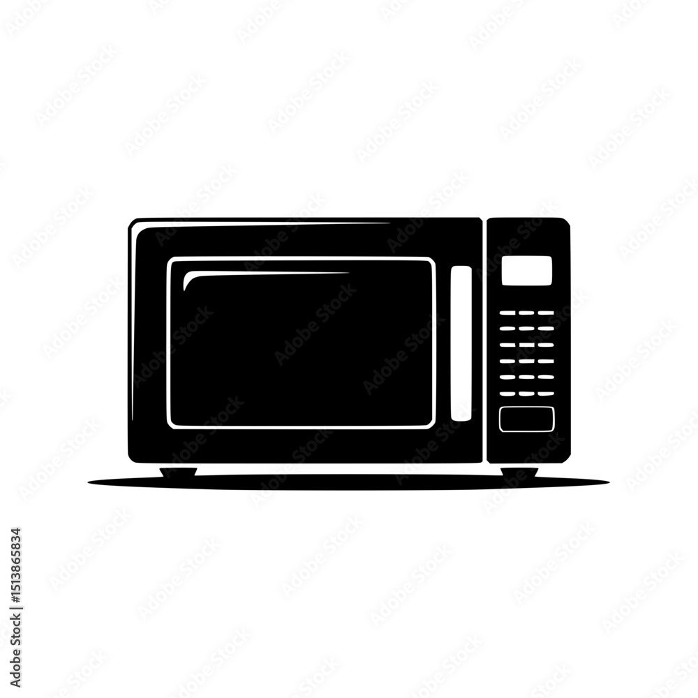 Black silhouette of a microwave oven Black silhouette of a microwave oven