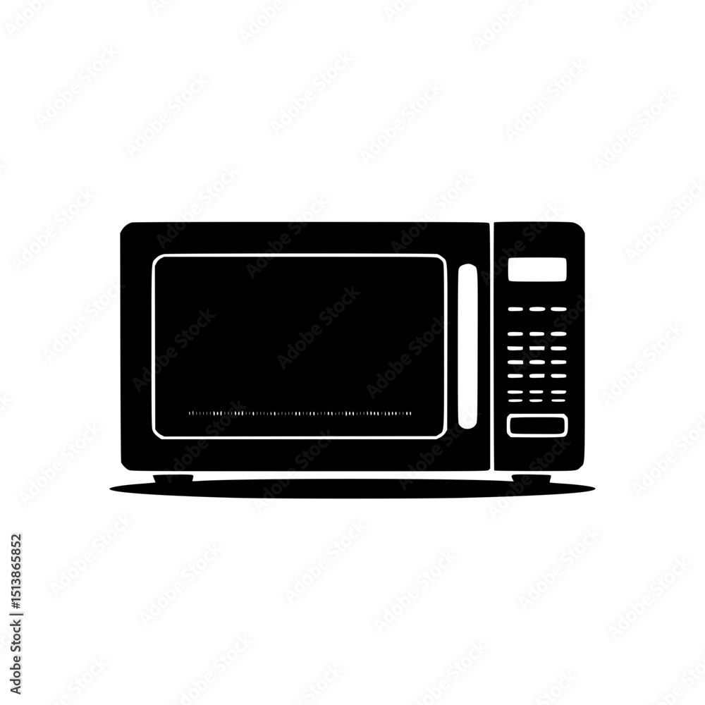 Black silhouette of a microwave oven Black silhouette of a microwave oven