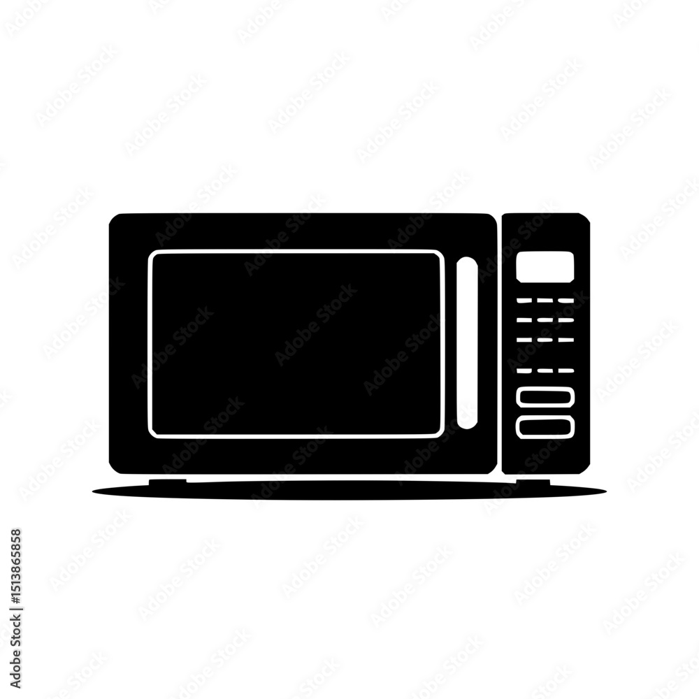 Black silhouette of a microwave oven Black silhouette of a microwave oven