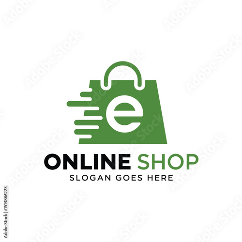 Colorful eCommerce logo design flat vector illustration