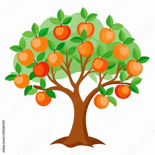 vector illustration of an apple tree