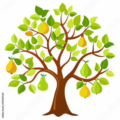 vector illustration of an apple tree
