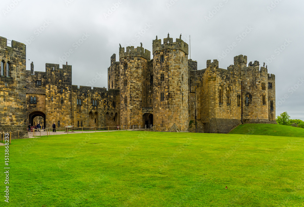 Fototapeta premium view from the Alnwick Castle located in north east England, UK