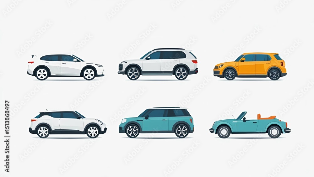 Flat Transport Icons – Stylish Auto Vector Set for UI & Web Flat Transport Icons – Stylish Auto Vector Set for UI & Web