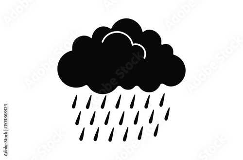 Rain cloud silhouette vector 