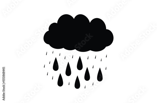 Rain cloud silhouette vector 