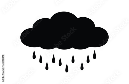 Rain cloud silhouette vector 