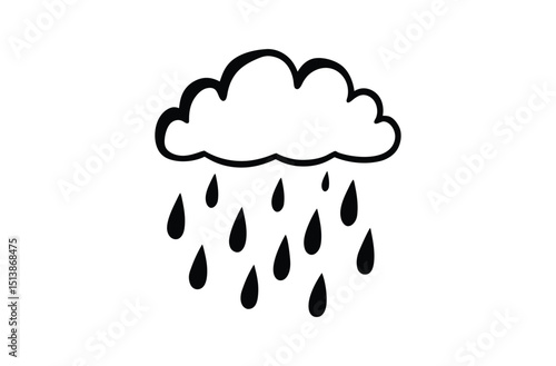 Rain cloud silhouette vector 