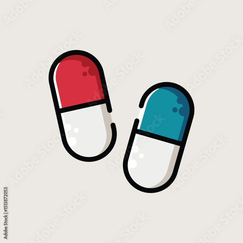 Capsule Medicine Pill Icon Vector Illustration