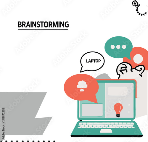 Cloud computing network on laptop with social media app connection icons