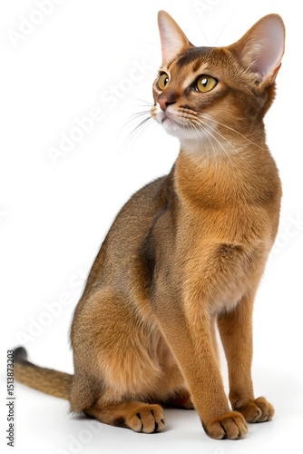 abyssinian cat isolated on white