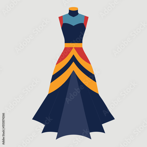 vector illustration of a fashion dress