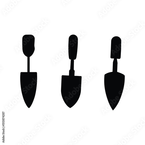 set of black silhouettes of knives