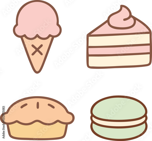 Dessert icons collection