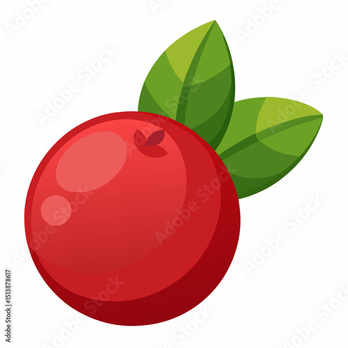 red apple with leaves
