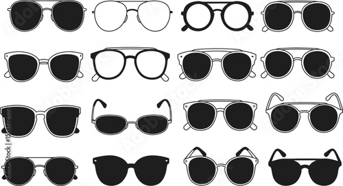 Minimalist Eyeglasses Design Pack in vector illustration 