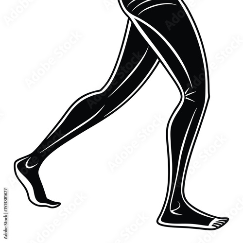 Walking legs silhouette isolated on white background isolated on transparent background
