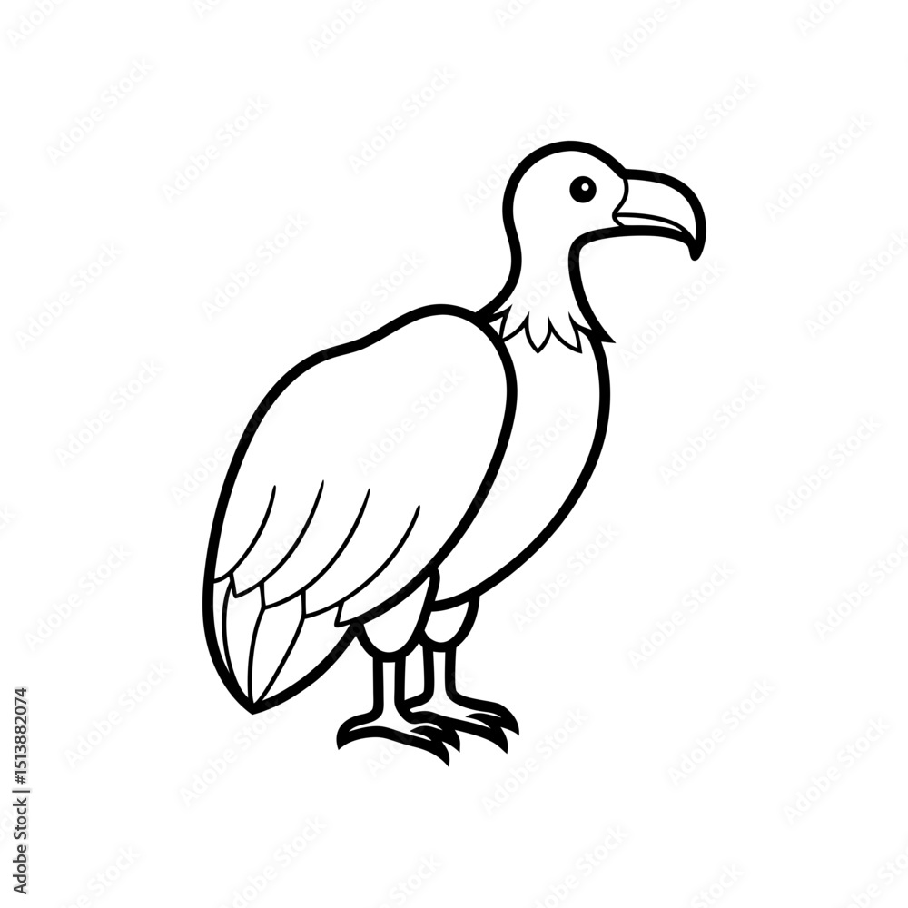 Fototapeta premium Vector illustration of Vulture line art