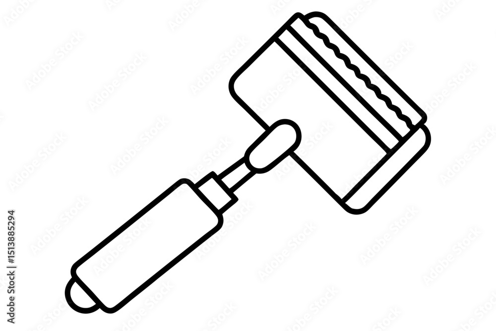 Simple outline illustration of a paint roller suitable for various design projects. Simple outline illustration of a paint roller suitable for various design projects.