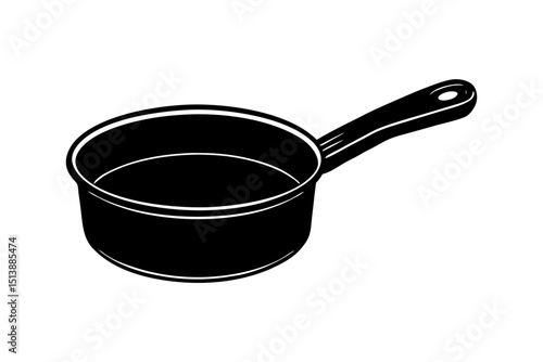 Vector illustration of a simple cooking pot with handle suitable for design