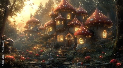 Wallpaper Mural christmas tree with burning candles Magical Dreamland Torontodigital.ca