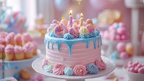 Wallpaper Mural birthday cake with candles Magical Frosting Birthday Torontodigital.ca