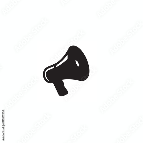 Black and Red Megaphone – Modern Minimalist Vector Illustration