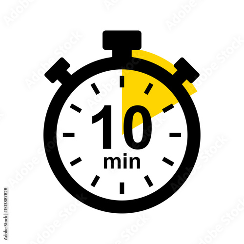 10 minute timer. Stopwatch icon