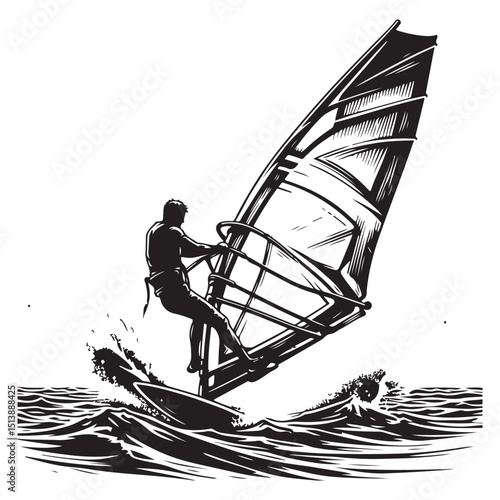 Man surfing on waves image vector