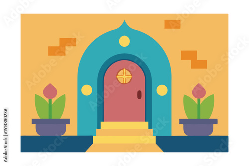 church window with flowers