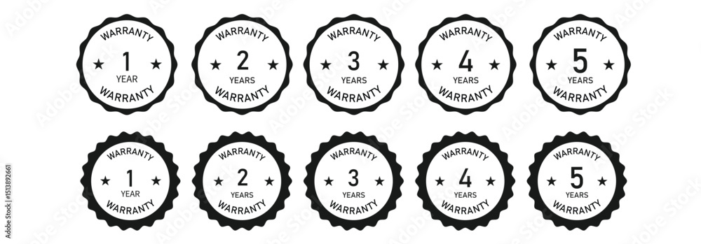 Fototapeta premium Warranty icon in zig zag circle vector.