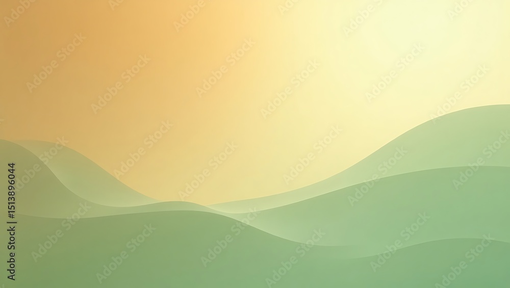 Obraz premium Serene Green Hills Abstract Landscape Illustration