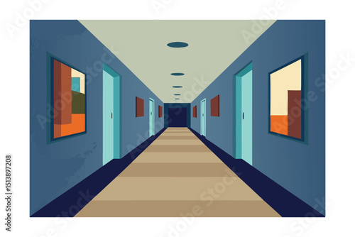 empty corridor in a modern building