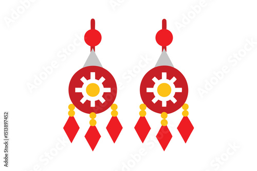 red and yellow earrings