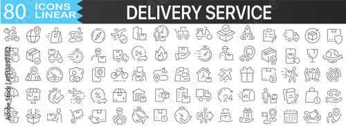 Delivery service line icons collection – UI/UX, Web, Print Ready, Perfect for Designers and Developers. Vector illustration EPS10.