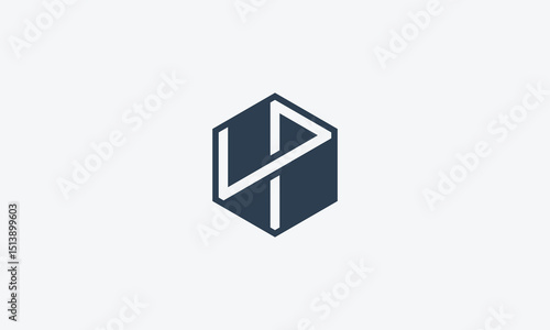 Flat letter lp logo design template