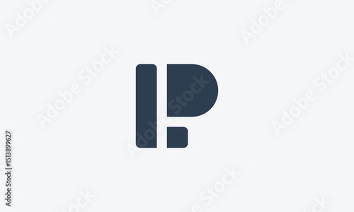 Flat letter lp logo design template