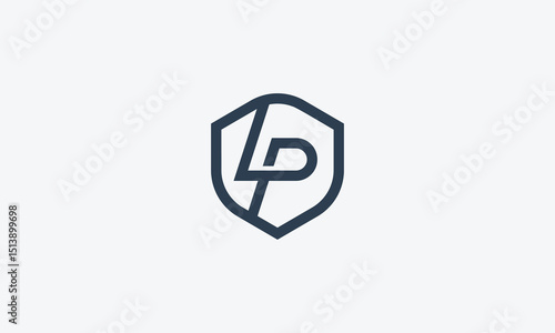 Flat letter lp logo design template
