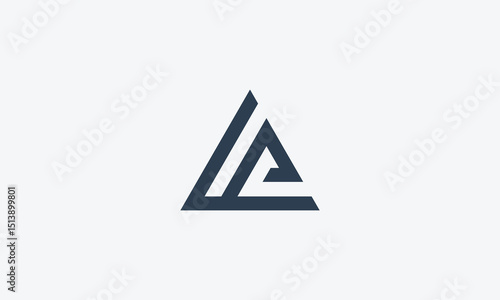 Flat letter lp logo design template