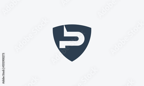 Flat letter lp logo design template