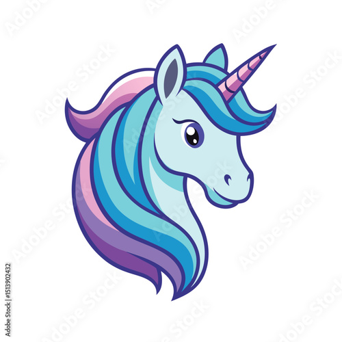 Magical Pastel Unicorn Vector – Mystical Flat Design Character,